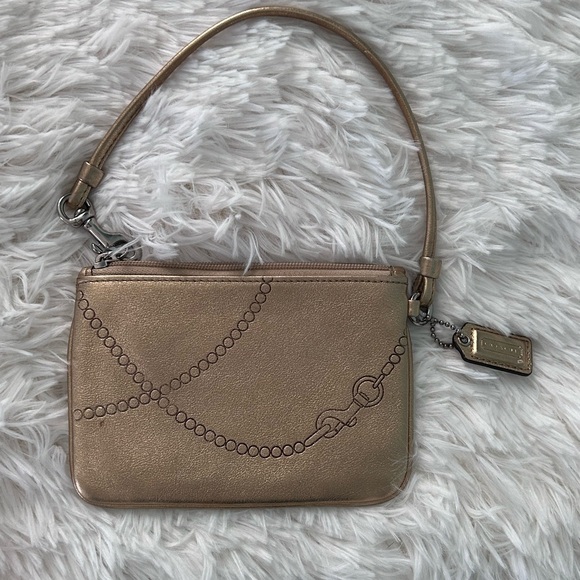 Coach Gold Chain-Embossed Wristlet - Picture 5 of 6